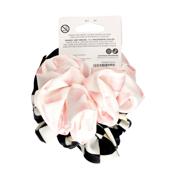 MacKenzie-Childs x Goody Satin Scrunchie - Check Multi, 2ct