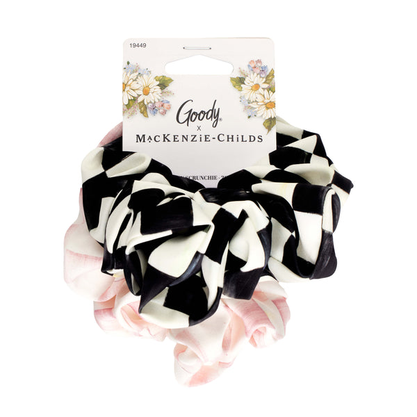 MacKenzie-Childs x Goody Satin Scrunchie - Check Multi, 2ct