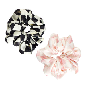MacKenzie-Childs x Goody Satin Scrunchie - Check Multi, 2ct