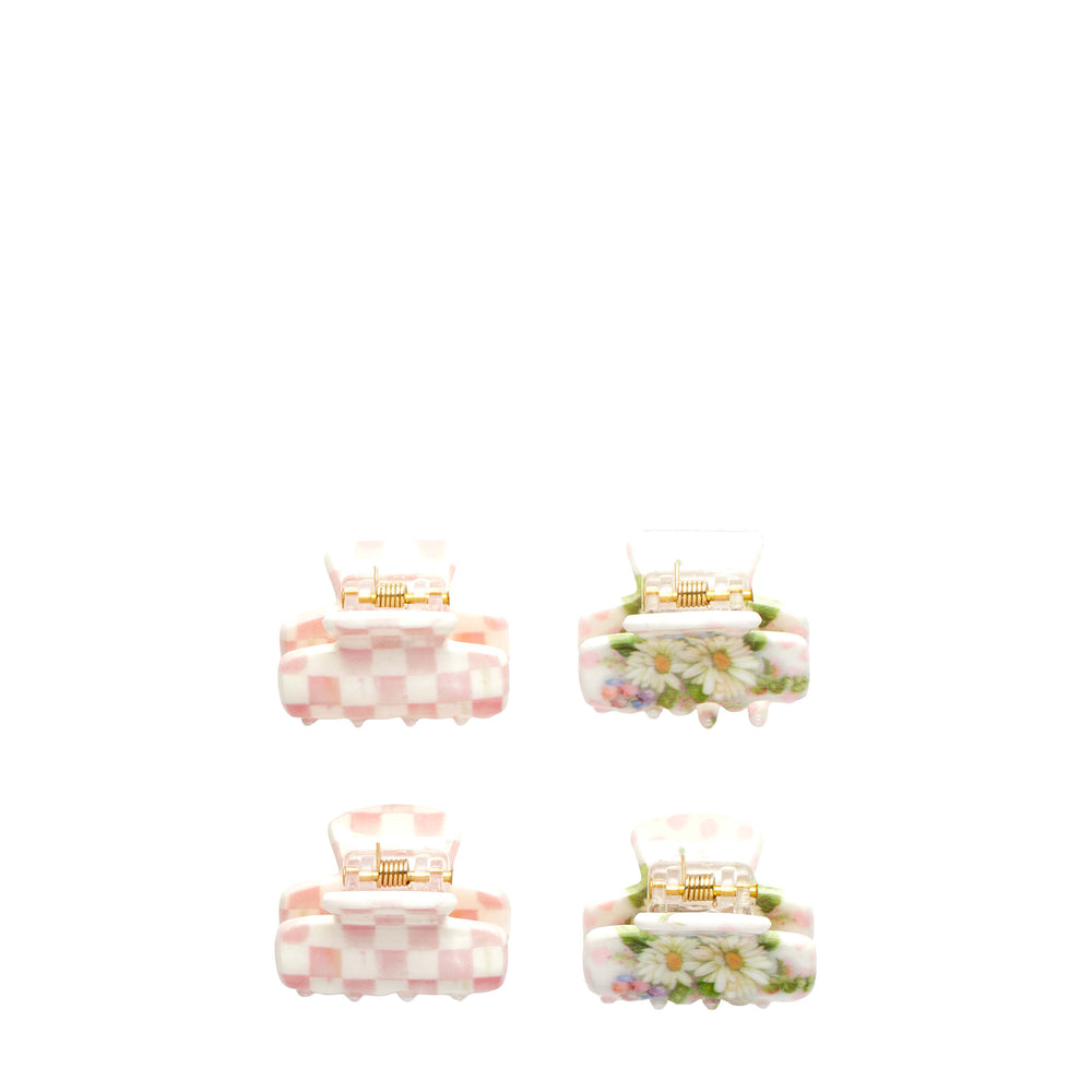 MacKenzie-Childs x Goody Mini Claw Clips - Pink Multi, 4ct