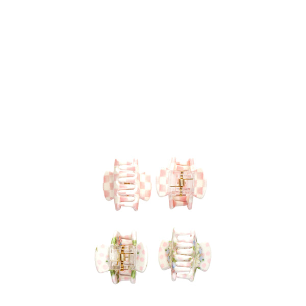MacKenzie-Childs x Goody Mini Claw Clips - Pink Multi, 4ct
