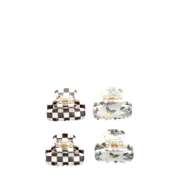 MacKenzie-Childs x Goody Mini Claw Clips - Black Multi, 4ct