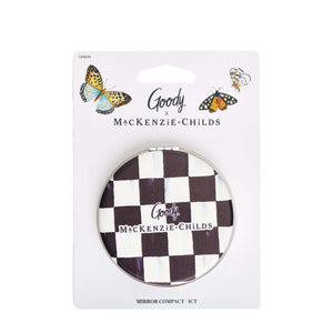 MacKenzie-Childs x Goody Mirror Compact - Courtly Check & Butterfly Toile