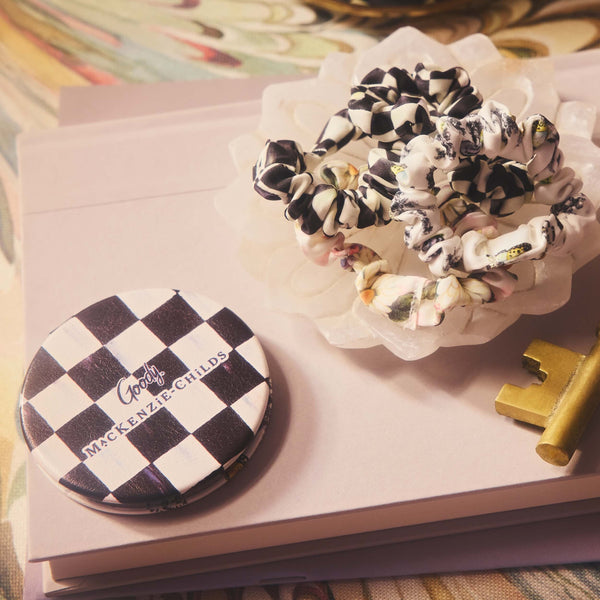 MacKenzie-Childs x Goody Mirror Compact - Courtly Check & Butterfly Toile
