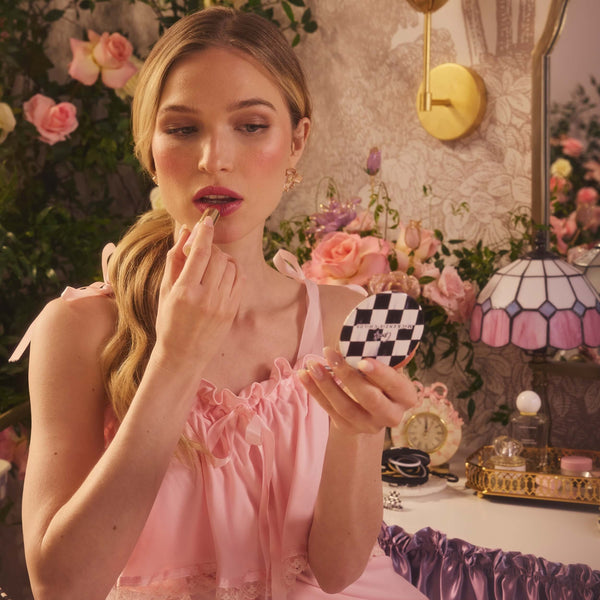 MacKenzie-Childs x Goody Mirror Compact - Courtly Check & Butterfly Toile