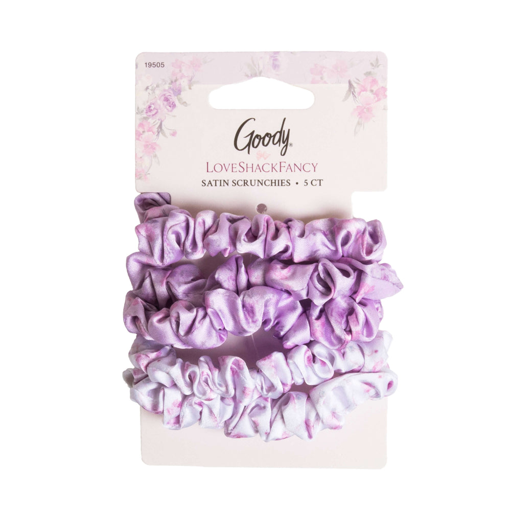 Goody x LoveShackFancy Satin Scrunchies - Happy Thoughts & Ribbon Rosa - 5ct