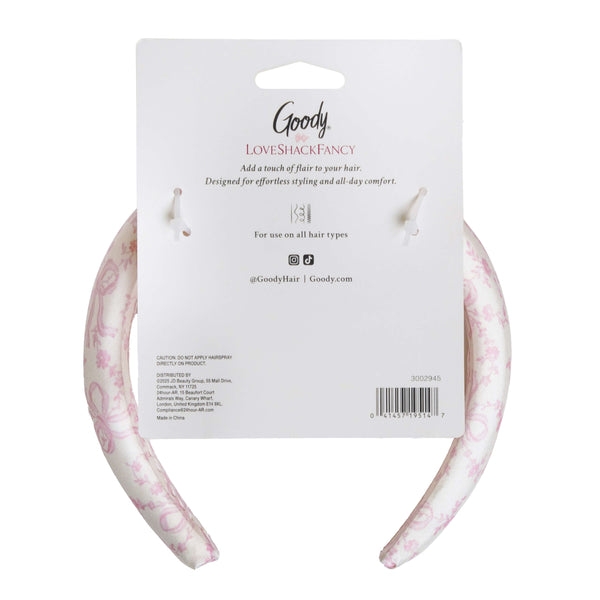 Goody x LoveShackFancy Padded Satin Headband - Coquette Bow - 1ct