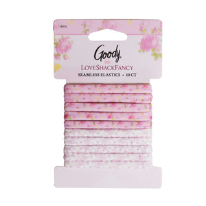 Goody x LoveShackFancy Seamless Elastics - Ikat Rose & Coquette Bow - 10ct