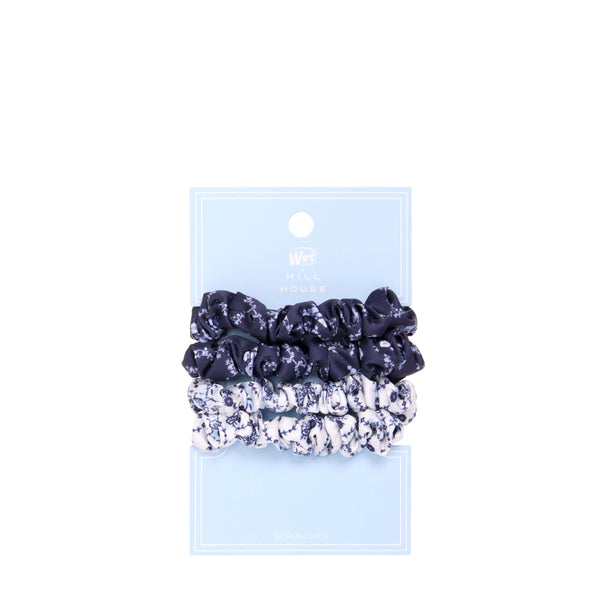 Wet Brush × Hill House Skinny Satin Scrunchies, 4ct - Blue