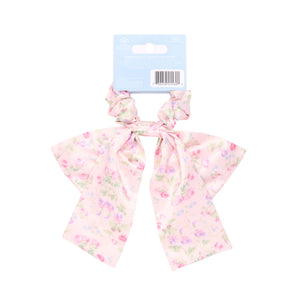 Wet Brush × Hill House Scarf Bow Scrunchie - Pink Bluebonnet Floral