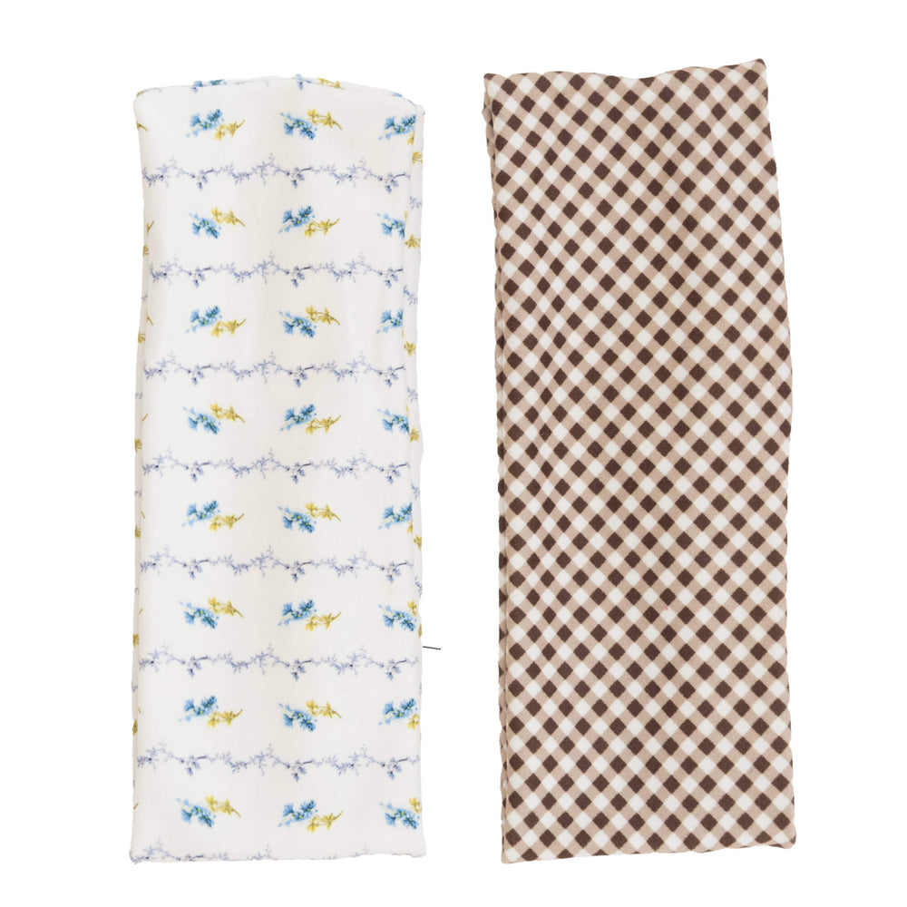 Wet Brush x Hill House Headwraps - Brown Gingham & Bluebell Waltz - 2ct