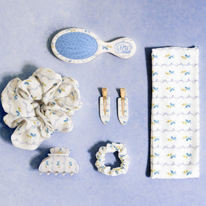 Wet Brush x Hill House Headwraps - Brown Gingham & Bluebell Waltz - 2ct