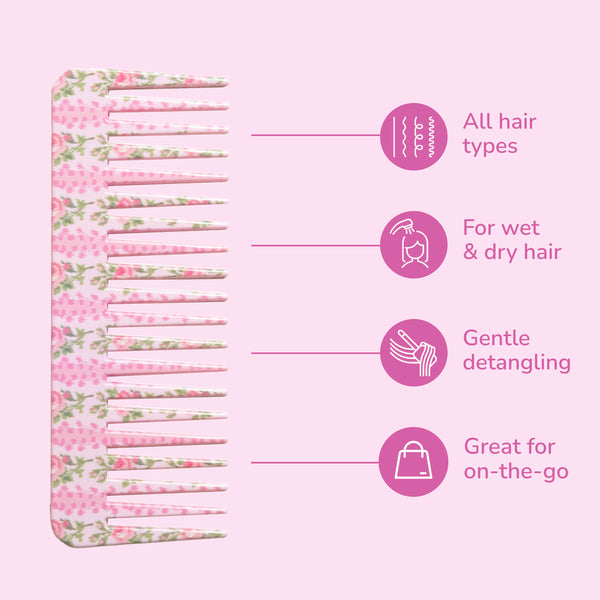 Wet Brush x LoveShackFancy Comb with Case - Blooming Heirloom