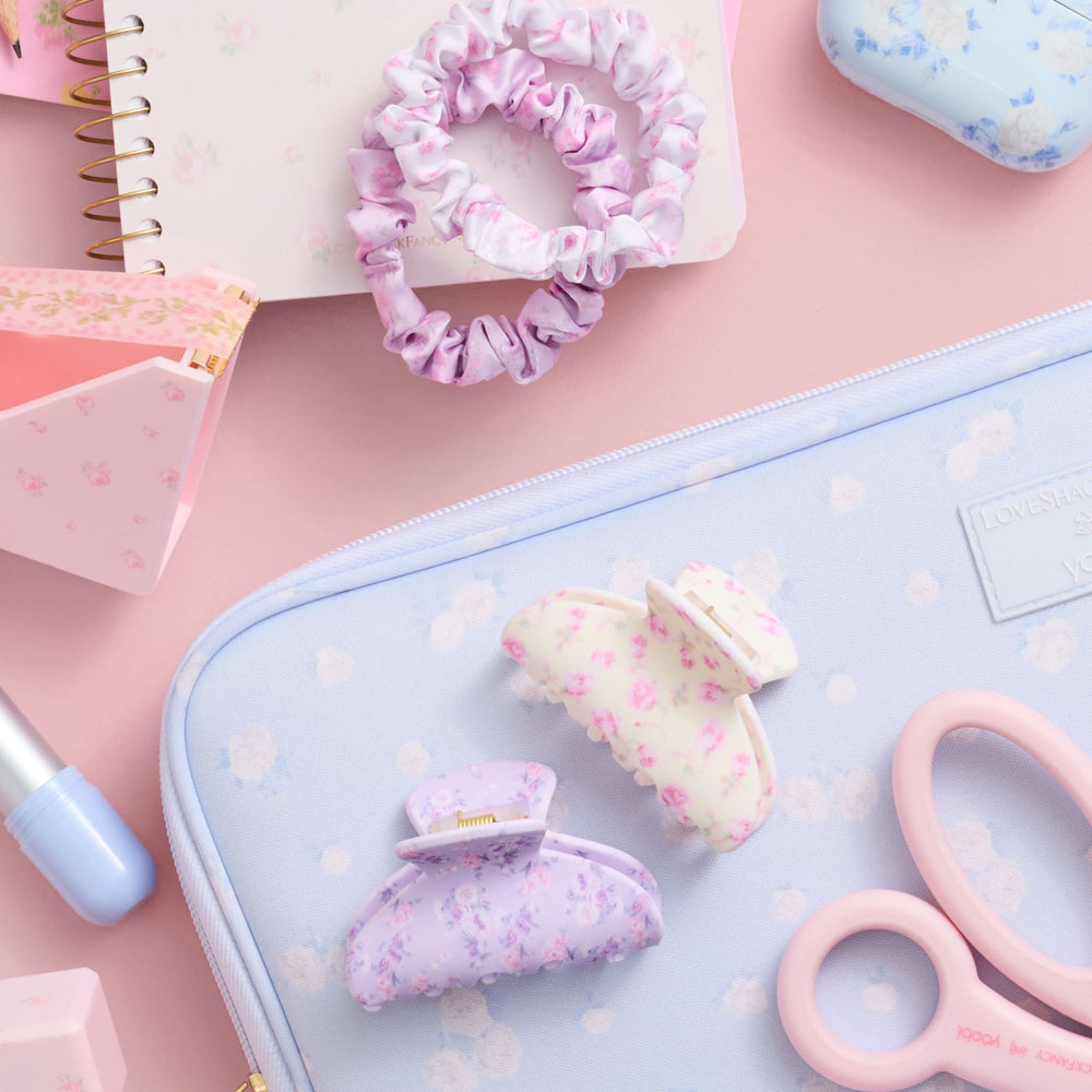 Goody x LoveShackFancy Small Claw Clip - Happy Thoughts and Ribbon Rosa - 2ct