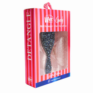 Pink Tie Affair Midi Detangler & Goody Claw Clip Gift Set- Black & Sparkly Pink