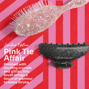 Pink Tie Affair Midi Detangler & Goody Claw Clip Gift Set - Light Pink & Sparkly Black