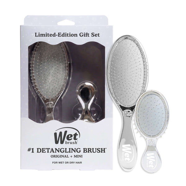 Festive Finish Original Detangler & Mini Detangler Gift Set - Silver