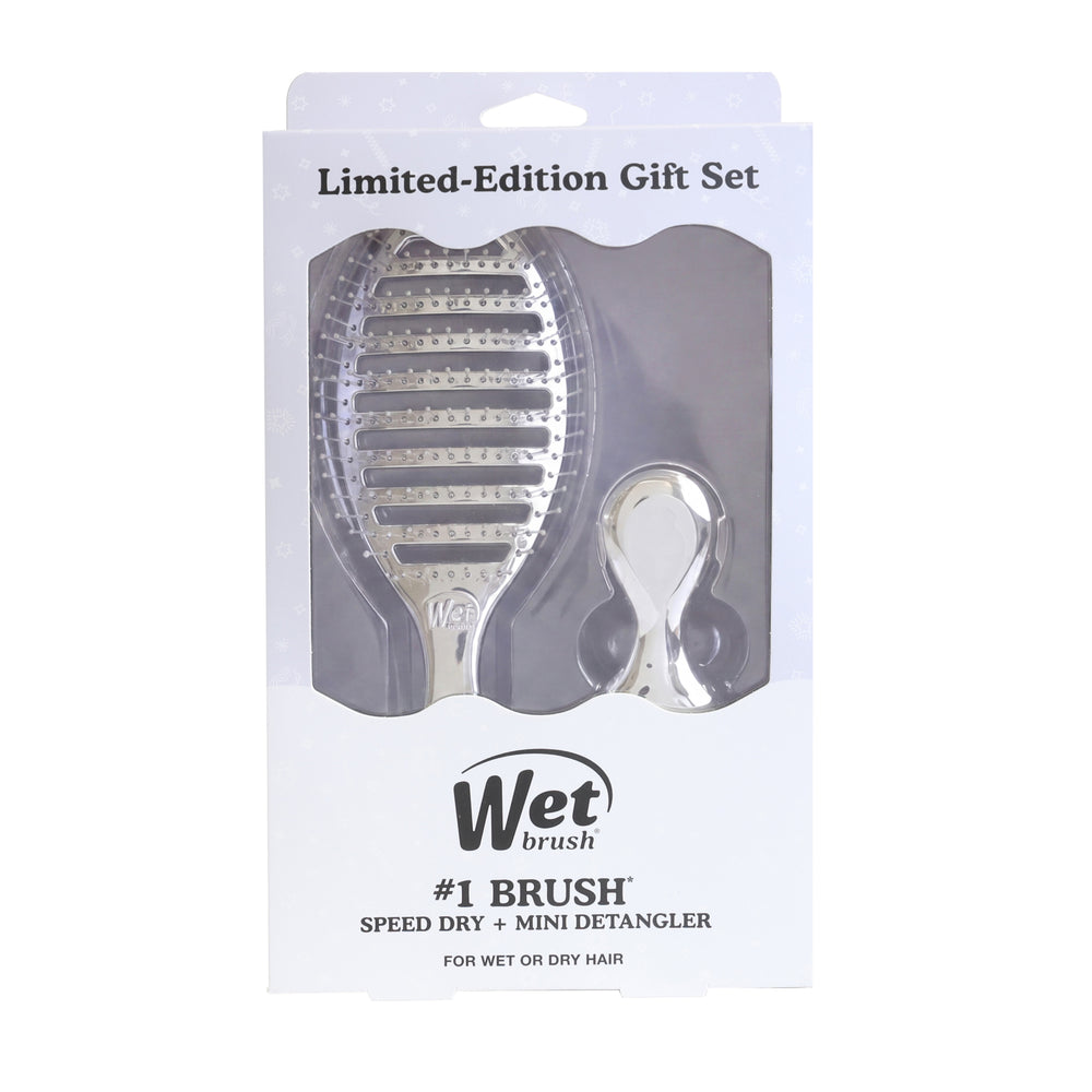 Festive Finish Speed Dry & Mini Detangler Gift Set - Silver